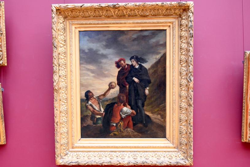 Eugène Delacroix (1820–1862), Hamlet und Horatio auf dem Friedhof, Paris, Musée du Louvre, Saal 942, vor 1839, Bild 1/2