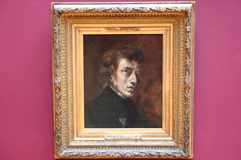 Eugène Delacroix (1820–1862), Porträt des Komponisten Frédéric Chopin, Paris, Musée du Louvre, Saal 942, um 1838, Bild 1/2