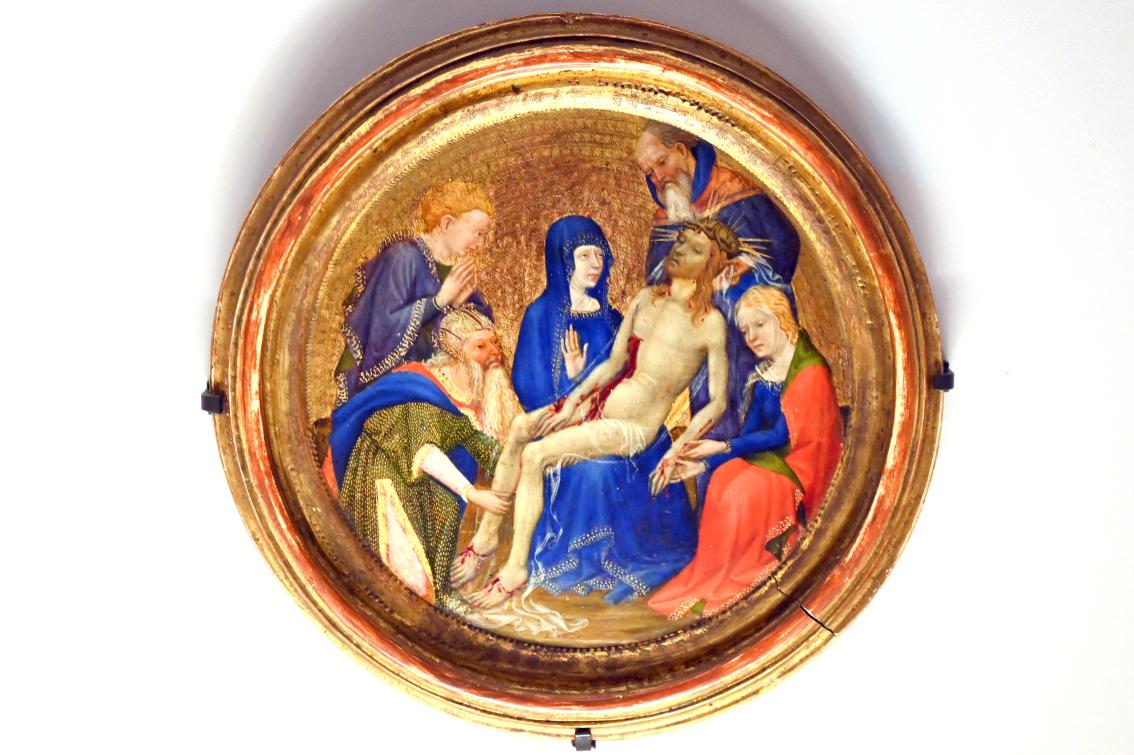 Henri Bellechose (1415–1416), Kleine runde Pietà, Paris, Musée du Louvre, Saal 835, um 1410–1420, Bild 1/2