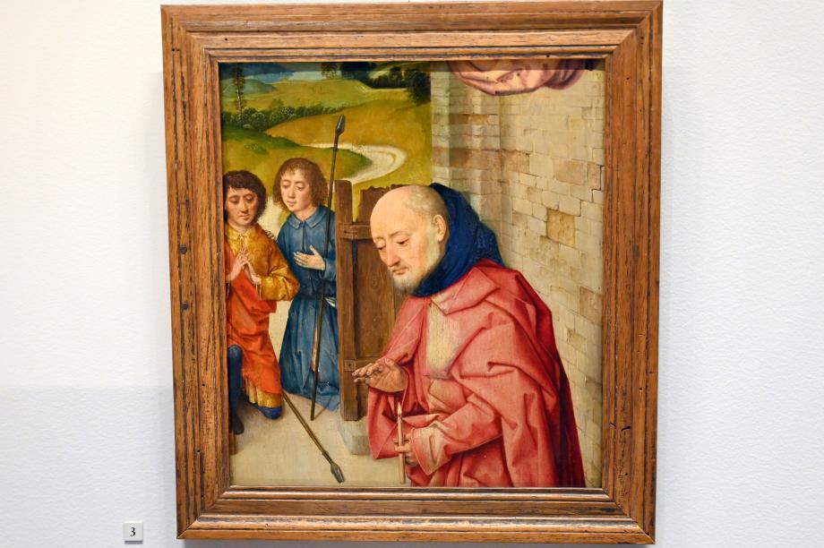 Dieric Bouts d.Ä. (Werkstatt) (1455–1487), Der heilige Josef und zwei Hirten, Paris, Musée du Louvre, Saal 818, um 1475–1500, Bild 1/2