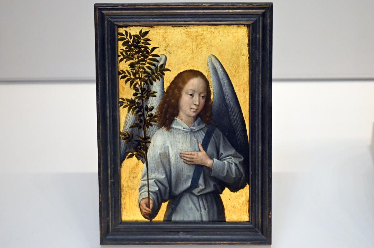 Hans Memling (1467–1491), Engel mit einem Olivenzweig, Paris, Musée du Louvre, Saal 818, um 1475–1480, Bild 1/2