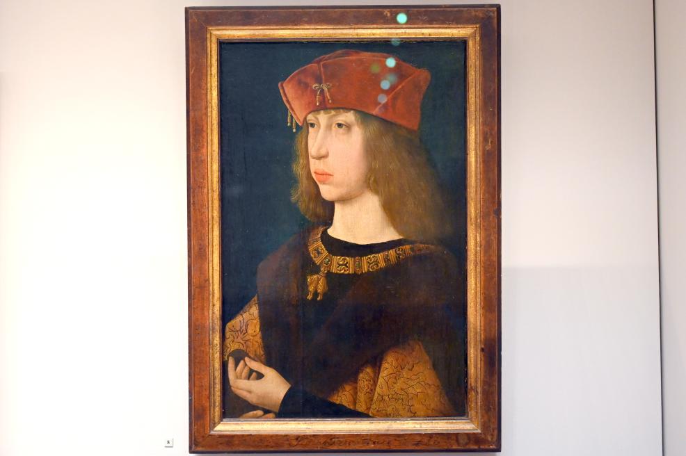 Meister der Magdalenen-Legende (1480–1516), Porträt des Philipp dem Schönen (1478-1506), Erzherzog von Österreich, späterer König von Kastilien, Paris, Musée du Louvre, Saal 818, um 1500, Bild 1/2