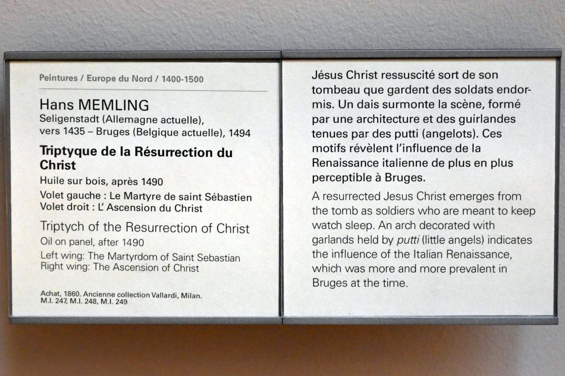 Hans Memling (1467–1491), Triptychon der Auferstehung, Paris, Musée du Louvre, Saal 818, nach 1490, Bild 2/2