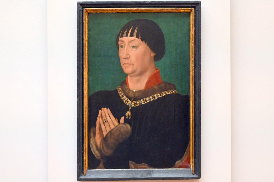 Rogier van der Weyden (1433–1464), Porträt des Herzog Johann I. von Kleve (1419-1481) im Gebet, Paris, Musée du Louvre, Saal 818, nach 1451, Bild 1/2