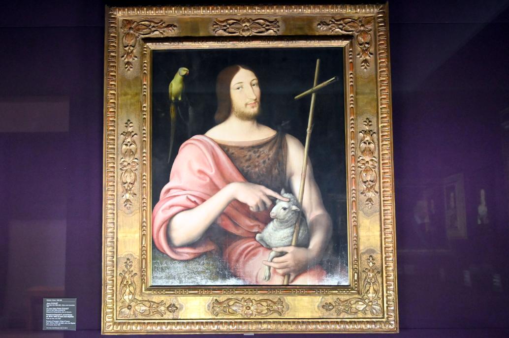 Jean Clouet (1520–1536), Porträt des Franz I., König von Frankreich von 1515 bis 1547, als Johannes der Täufer, Paris, Musée du Louvre, Saal 822, um 1520, Bild 1/2