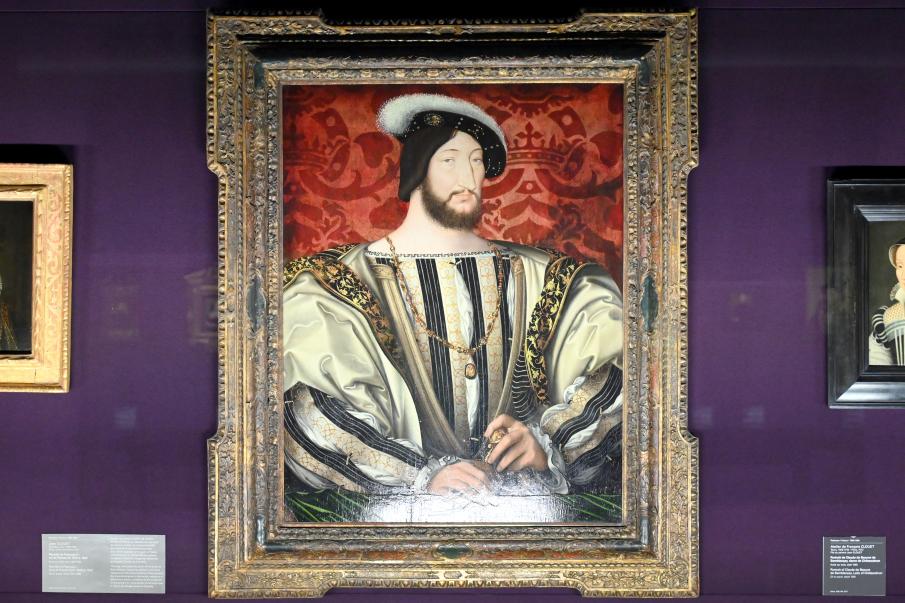 Jean Clouet (1520–1536), Porträt des Franz I., König von Frankreich von 1515 bis 1547, Paris, Musée du Louvre, Saal 822, um 1527–1530, Bild 1/2
