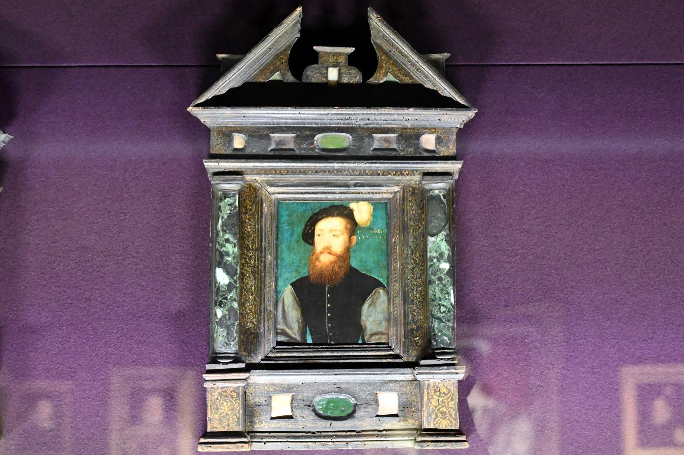 Corneille de Lyon (Werkstatt) (1536–1560), Porträt des Charles de Cossé (ca. 1506-1564), Graf von Brissae, 1550 zum Marschall von Frankreich ernannt, Paris, Musée du Louvre, Saal 822, um 1543, Bild 1/2