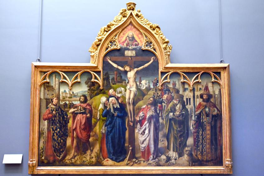 Meister des Dreux Budé (André d’Ypres ?) (1447–1449), Die Kreuzigung des Parlaments von Paris, Paris, Musée du Louvre, Saal 820, vor 1450, Bild 1/2
