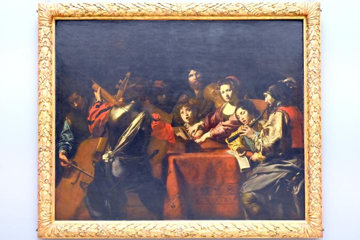 Valentin de Boulogne (1614–1631), Das Konzert, Paris, Musée du Louvre, Saal 830, um 1628–1630, Bild 1/2
