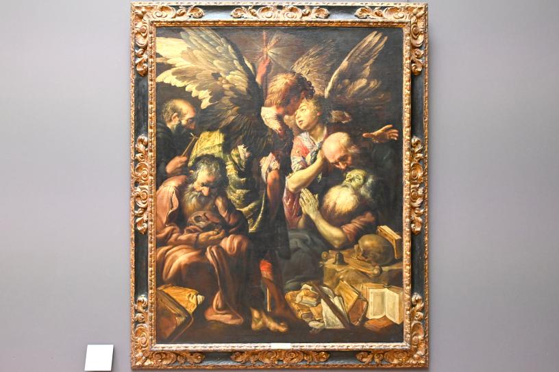 Claude Vignon (1617–1624), Tod des heiligen Antonius Abbas, Paris, Musée du Louvre, Saal 829, um 1620, Bild 1/2