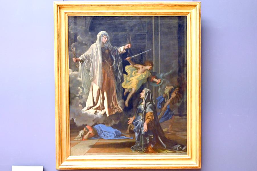 Nicolas Poussin (1624–1663), Heilige Franziska von Rom, Francesca di Bussi di Leoni (gestorben 1440), Paris, Musée du Louvre, Saal 826, um 1657, Bild 1/2