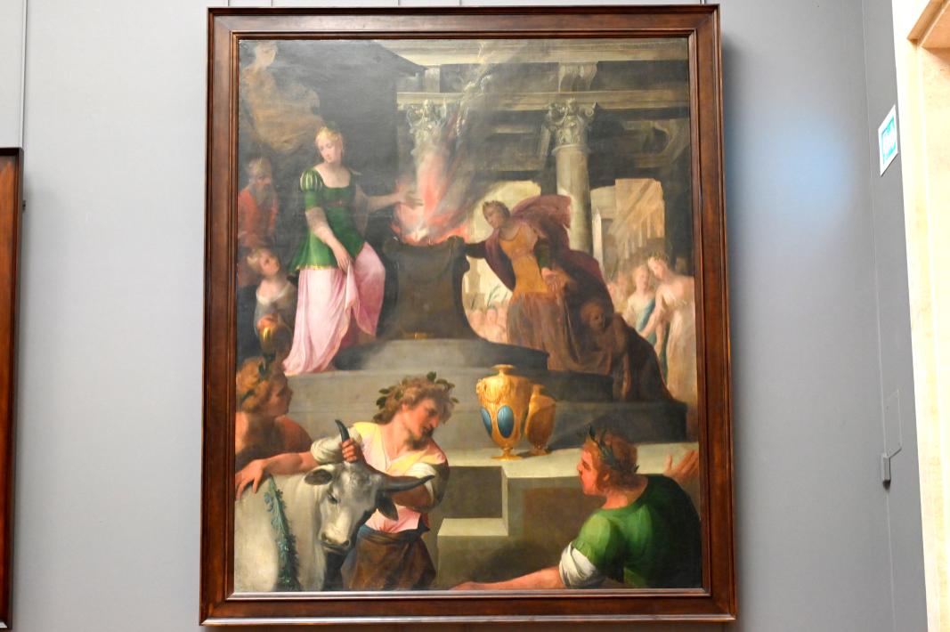 Toussaint Dubreuil (1598–1600), Hyante und Climene bringen Venus Opfer dar, Paris, Musée du Louvre, Saal 824, 1594–1602, Bild 1/2