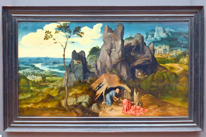 Joachim Patinir (Patenier) (1513–1521), Der Heilige Hieronymus in der Wüste, Paris, Musée du Louvre, Saal 814, um 1515–1524, Bild 1/2