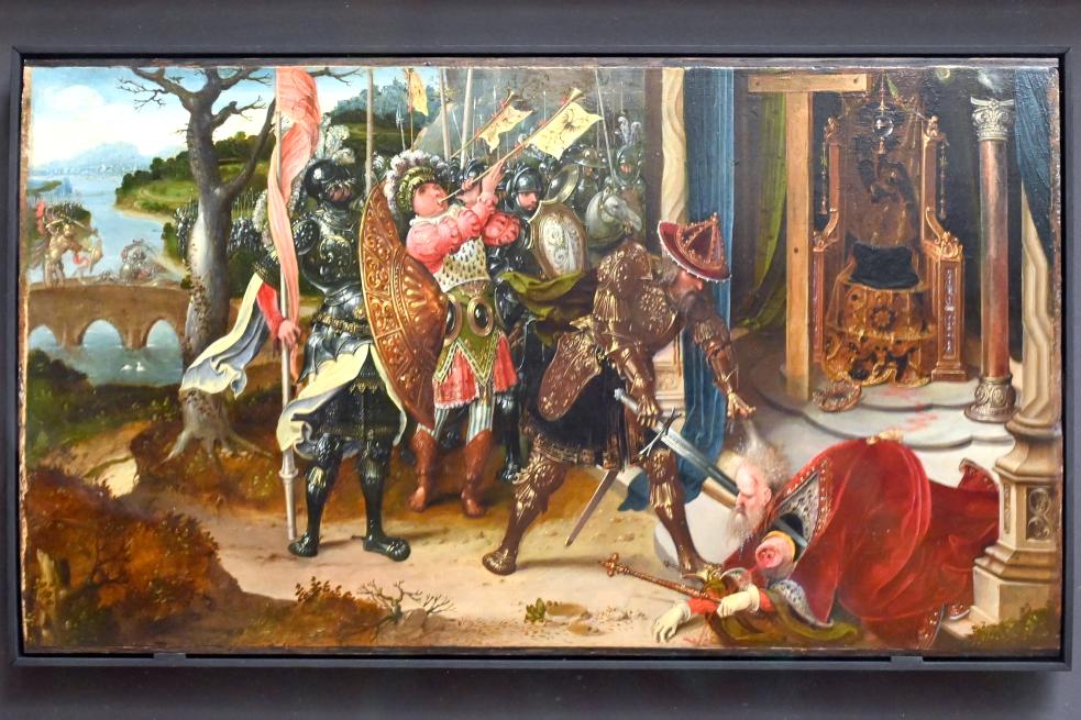 Jan de Beer (1501–1520), Kaiser Herakleios enthauptet Chosrau, den König der Perser, Paris, Musée du Louvre, Saal 814, um 1515–1520