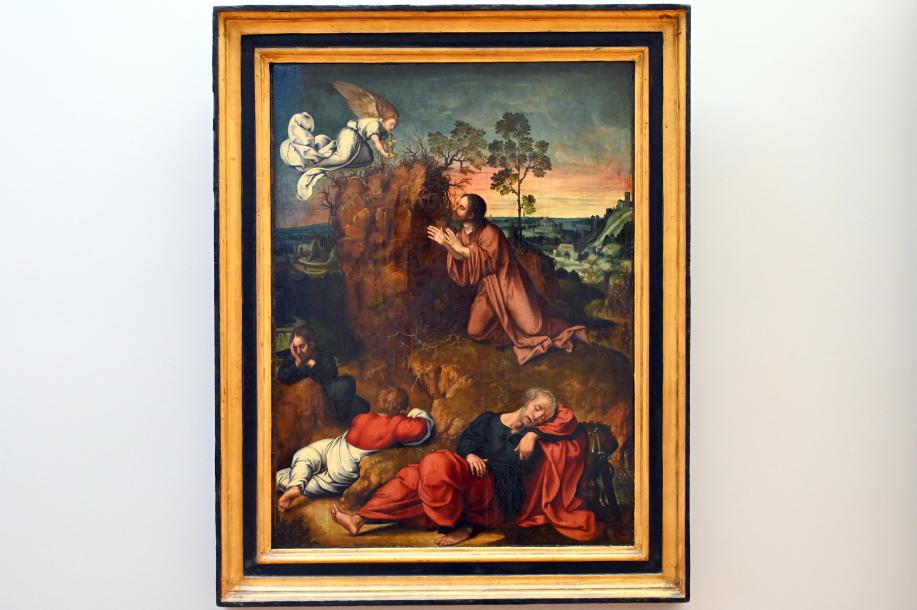 Bernard van Orley (1515–1530), Jesus auf dem Ölberg mit den schlafenden Aposteln, Paris, Musée du Louvre, Saal 815, um 1520–1530, Bild 1/2