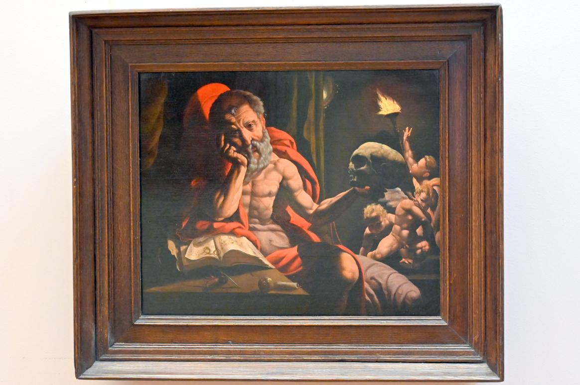 Jan Cornelisz Vermeyen (1527–1540), Der heilige Hieronymus in Meditation, Paris, Musée du Louvre, Saal 815, um 1525–1530, Bild 1/2