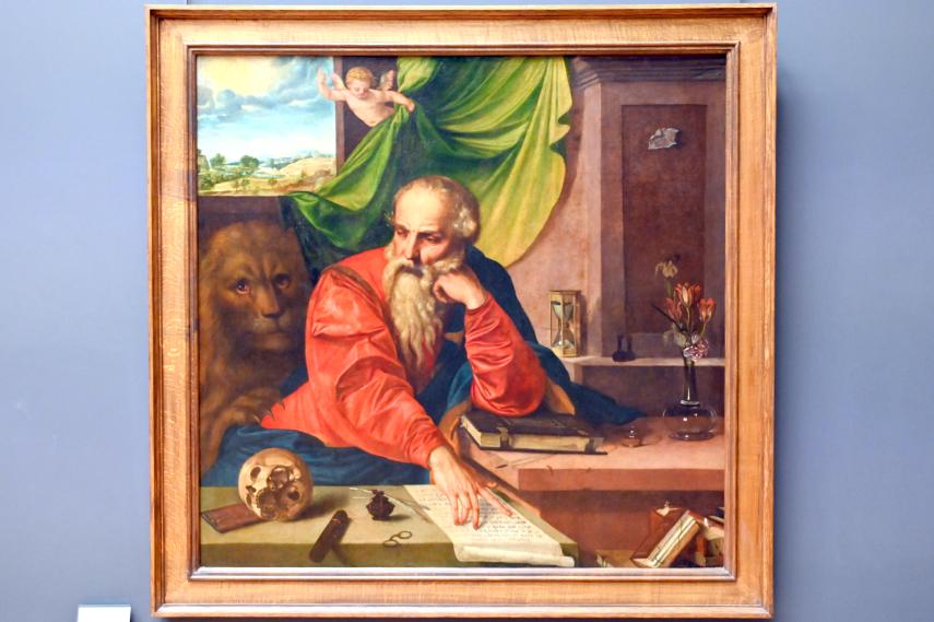 Georg Pencz (1528–1548), Der heilige Hieronymus in Meditation, Paris, Musée du Louvre, Saal 809, um 1548, Bild 1/2