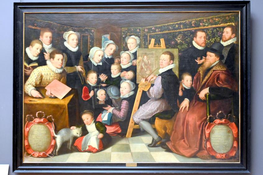 Otto van Veen (1584–1600), Der Künstler beim Malen, umgeben von seiner Familie, Paris, Musée du Louvre, Saal 806, 1584, Bild 1/2