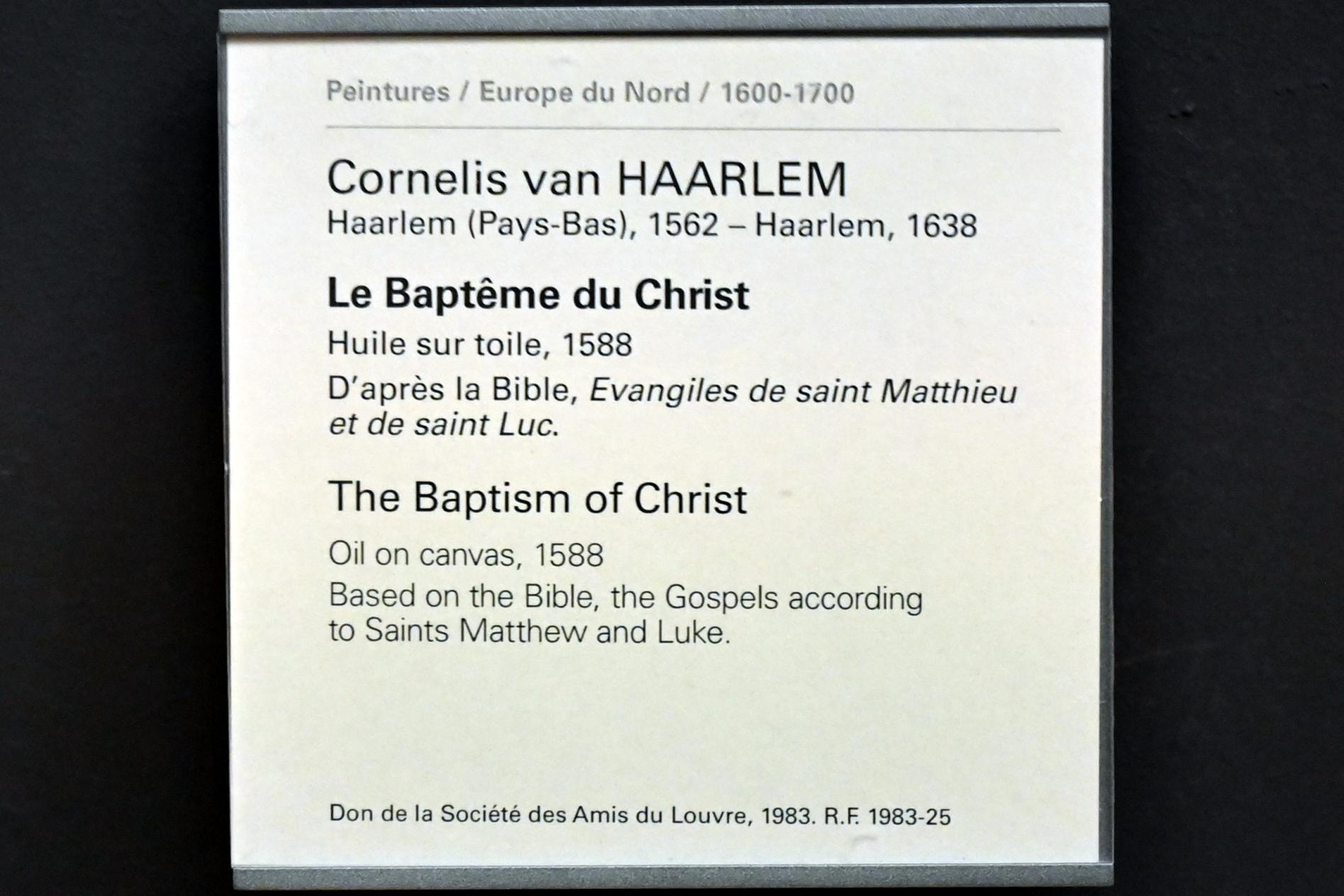 Cornelis van Haarlem (1588–1628), Taufe Christi, Paris, Musée du Louvre, Saal 806, 1588, Bild 2/2