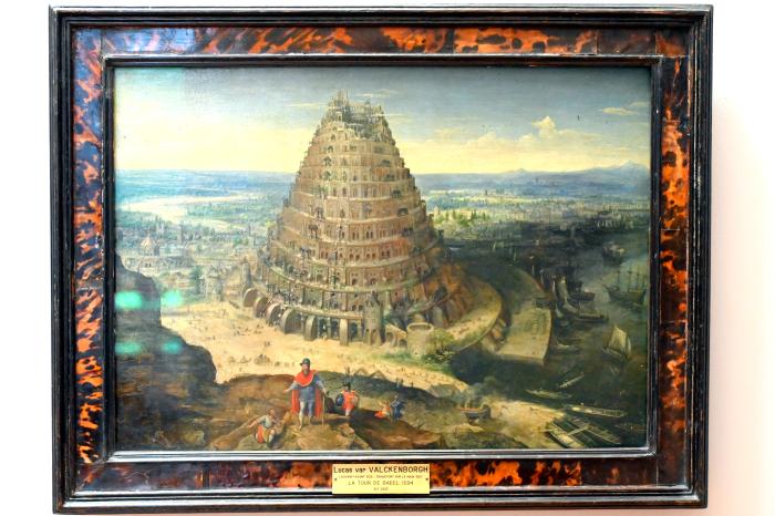 Lucas van Valckenborch (1556–1595), Turm zu Babel, Paris, Musée du Louvre, Saal 808, 1594, Bild 1/2
