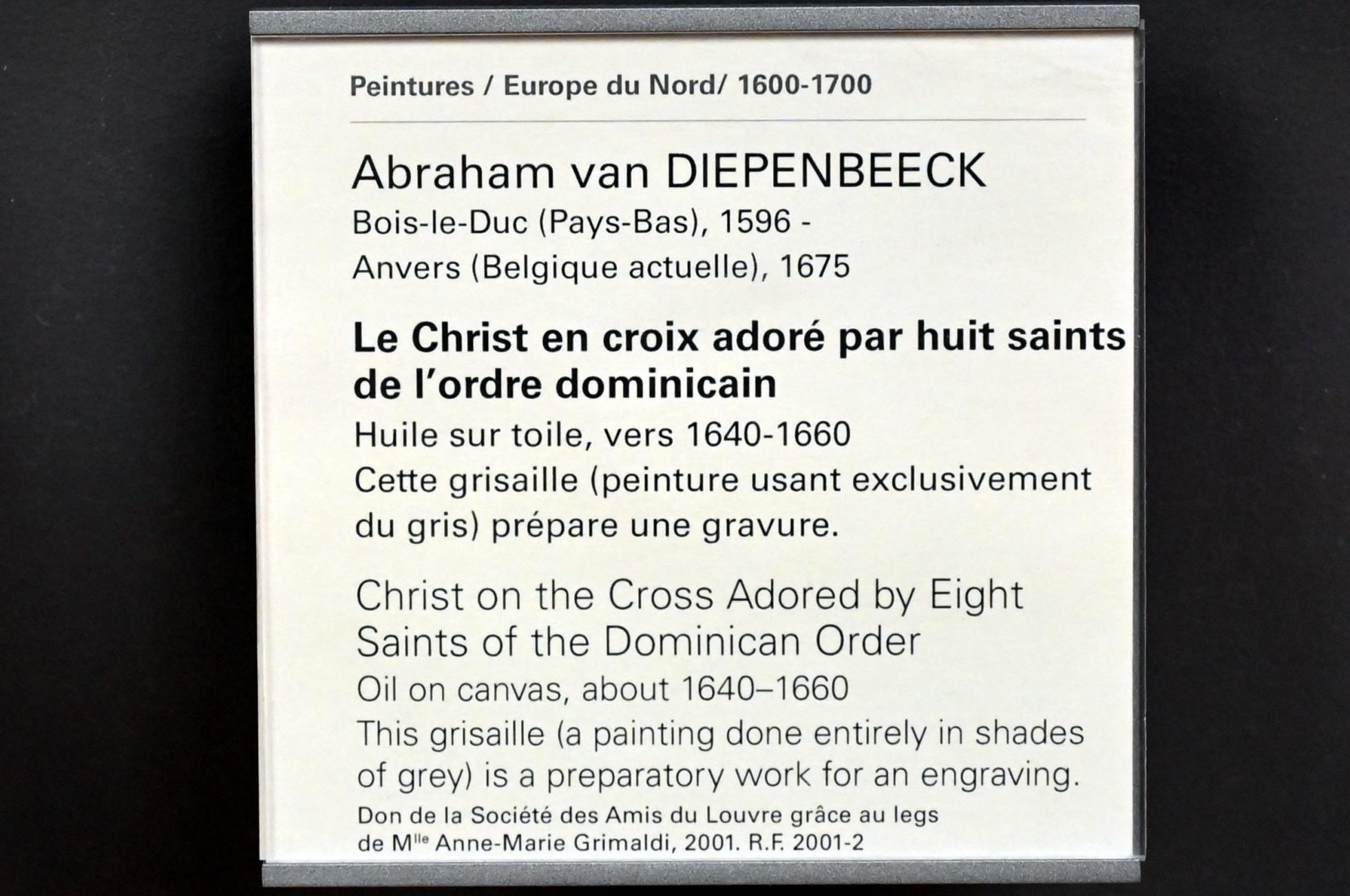 Abraham van Diepenbeeck (1625–1650), Christus am Kreuz, angebetet von acht Heiligen des Dominikanerordens, Paris, Musée du Louvre, Saal 803, um 1640–1660, Bild 2/2