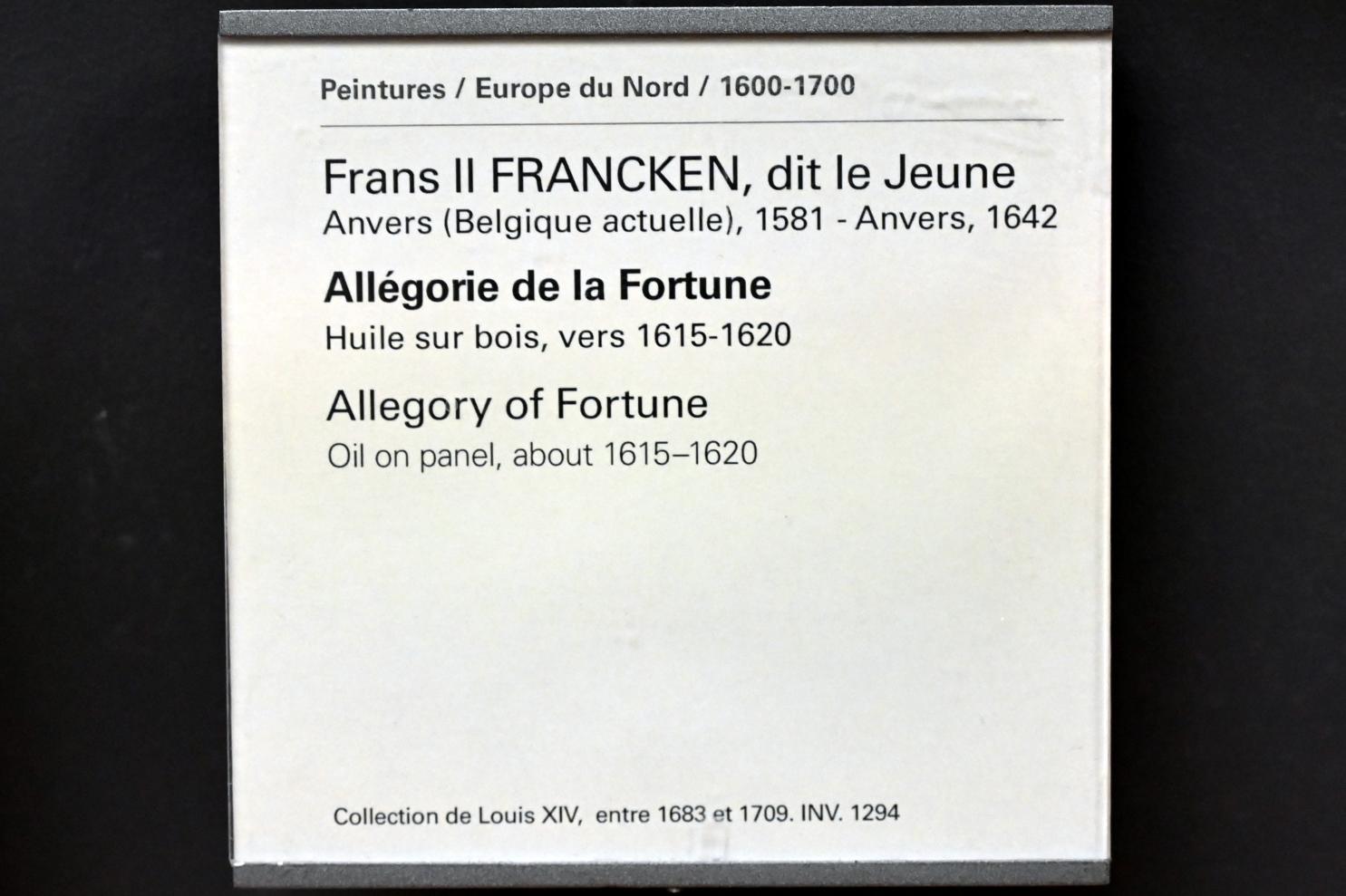 Frans Francken der Jüngere (Frans II Francken) (1607–1633), Allegorie des Glücks, Paris, Musée du Louvre, Saal 803, um 1615–1620, Bild 2/2