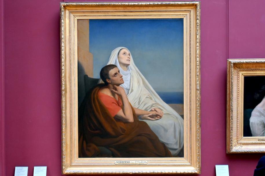 Ary Scheffer (1824–1855), Der heilige Augustinus (354-430) und seine Mutter, die heilige Monika (um 332-387), Paris, Musée du Louvre, Saal 943, 1855, Bild 1/2