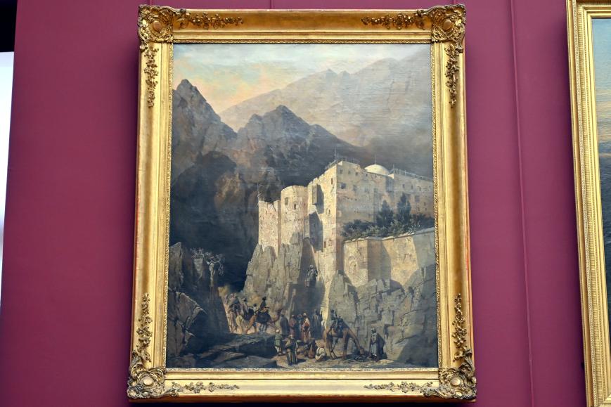 Adrien Dauzats (1831–1844), Das Katharinenkloster am Berg Sinai, Paris, Musée du Louvre, Saal 943, vor 1845, Bild 1/2