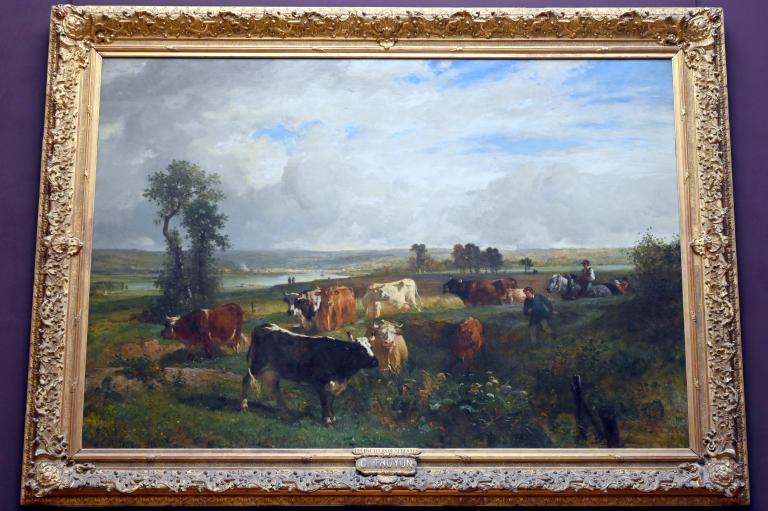 Constant Troyon (1845–1858), Blick von den Höhen von Suresnes bei Paris, Paris, Musée du Louvre, Saal 944, 1856, Bild 1/2