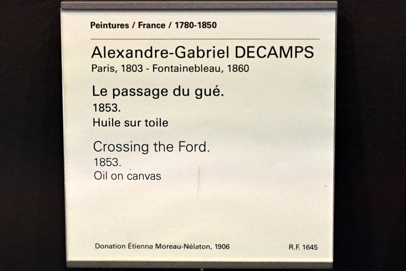 Alexandre-Gabriel Decamps (1830–1854), Die Überquerung der Furt, Paris, Musée du Louvre, Saal 945, 1853, Bild 2/2