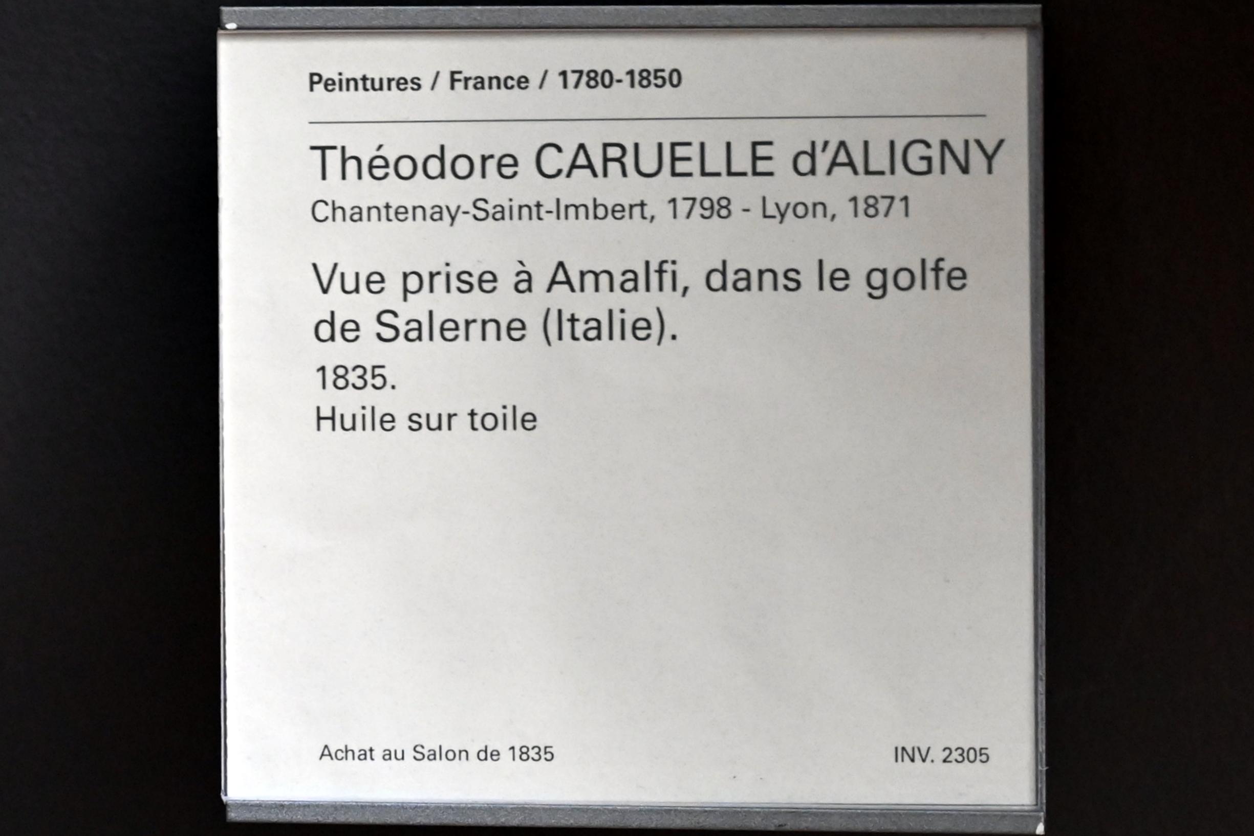 Claude-Félix-Théodore Aligny (Caruelle d’Aligny) (1825–1850), Amalfiküste im Golf von Salerno, Paris, Musée du Louvre, Saal 946, 1835, Bild 2/2