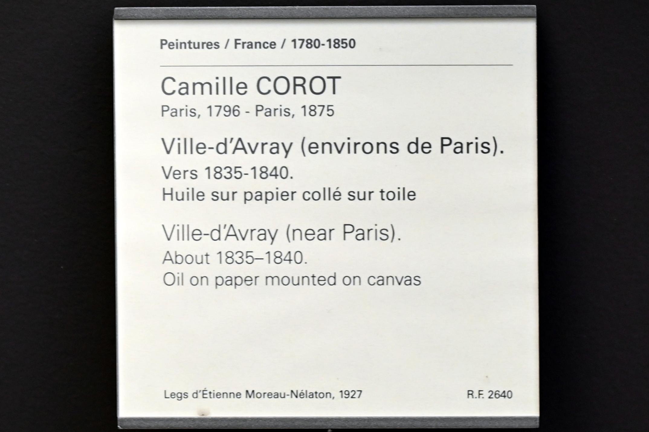 Jean-Baptiste Camille Corot (1823–1874), Ville-d'Avray bei Paris, Paris, Musée du Louvre, Saal 949, um 1835–1840, Bild 2/2