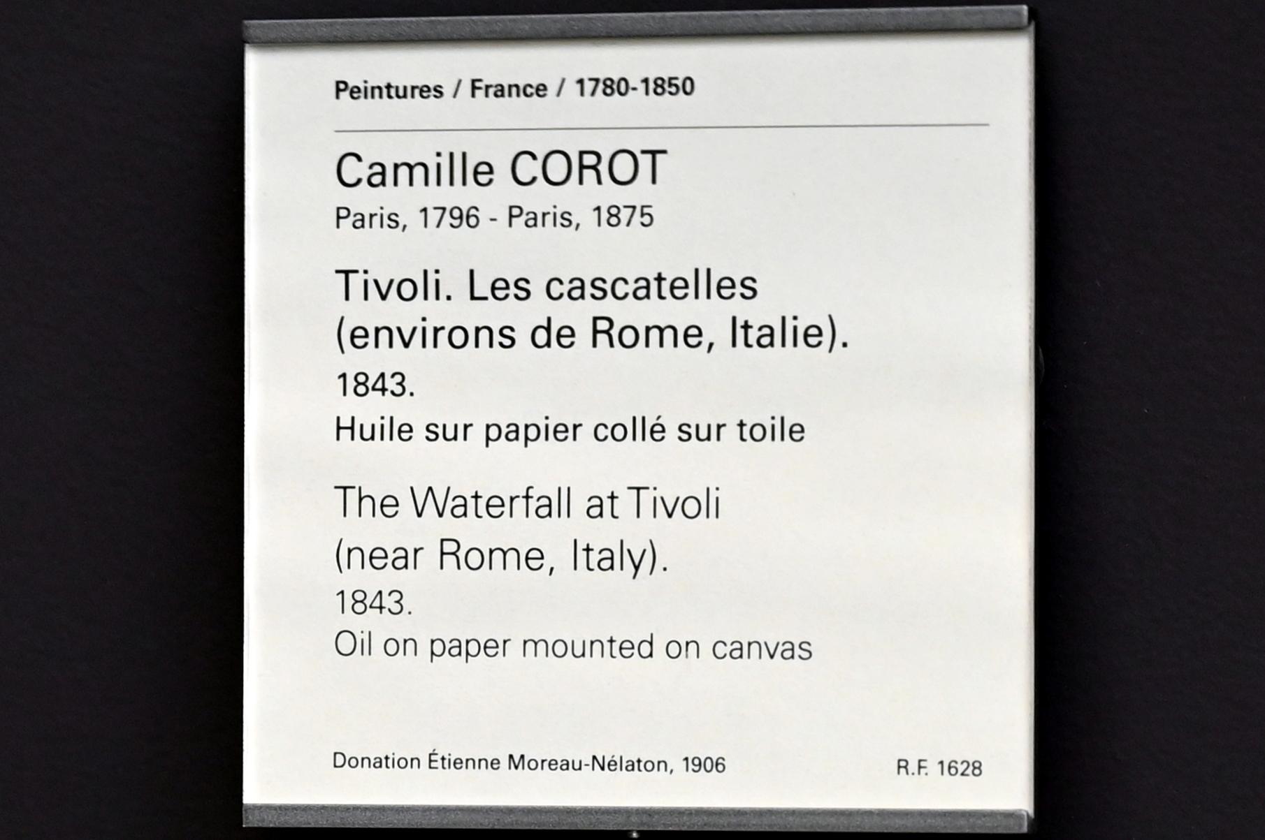 Jean-Baptiste Camille Corot (1823–1874), Wasserfälle bei Tivoli, Paris, Musée du Louvre, Saal 949, 1843, Bild 2/2