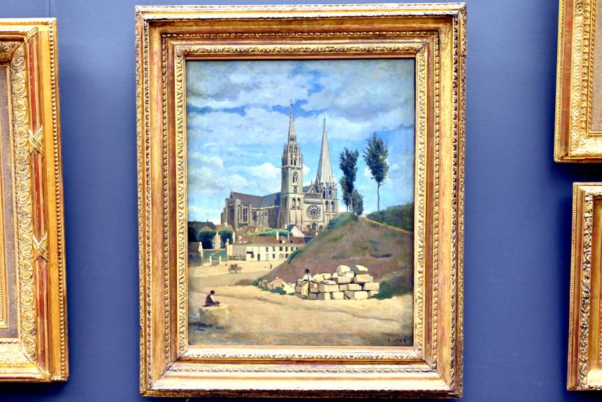 Jean-Baptiste Camille Corot (1823–1874), Kathedrale von Chartres, Paris, Musée du Louvre, Saal 949, 1830, Bild 1/2