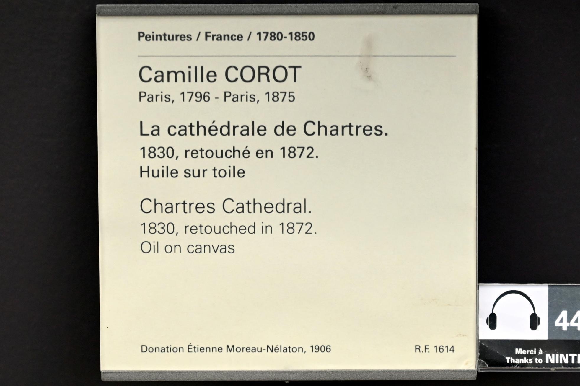 Jean-Baptiste Camille Corot (1823–1874), Kathedrale von Chartres, Paris, Musée du Louvre, Saal 949, 1830, Bild 2/2