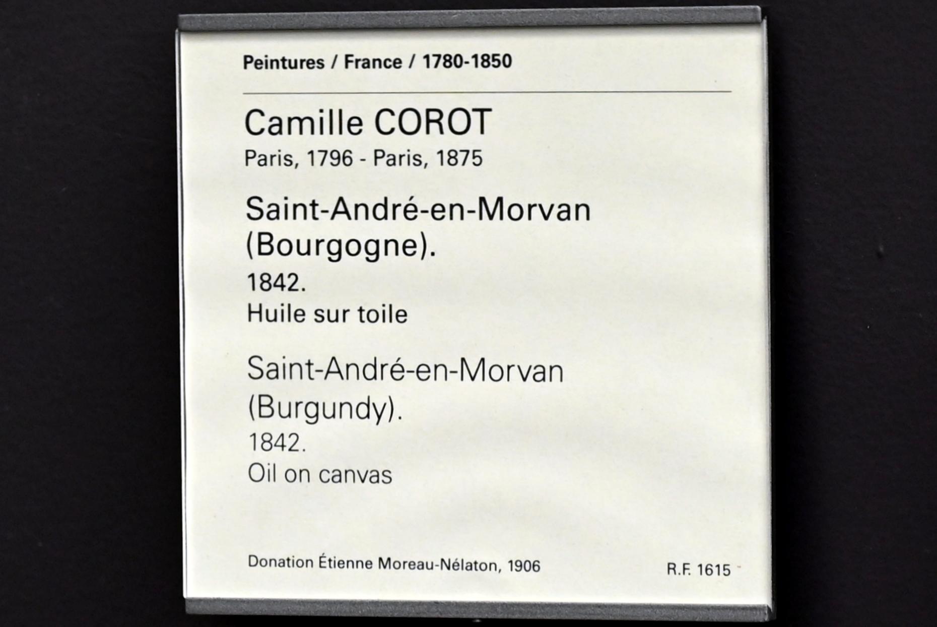 Jean-Baptiste Camille Corot (1823–1874), Saint-André-en-Morvan in Burgund, Paris, Musée du Louvre, Saal 949, 1842, Bild 2/2