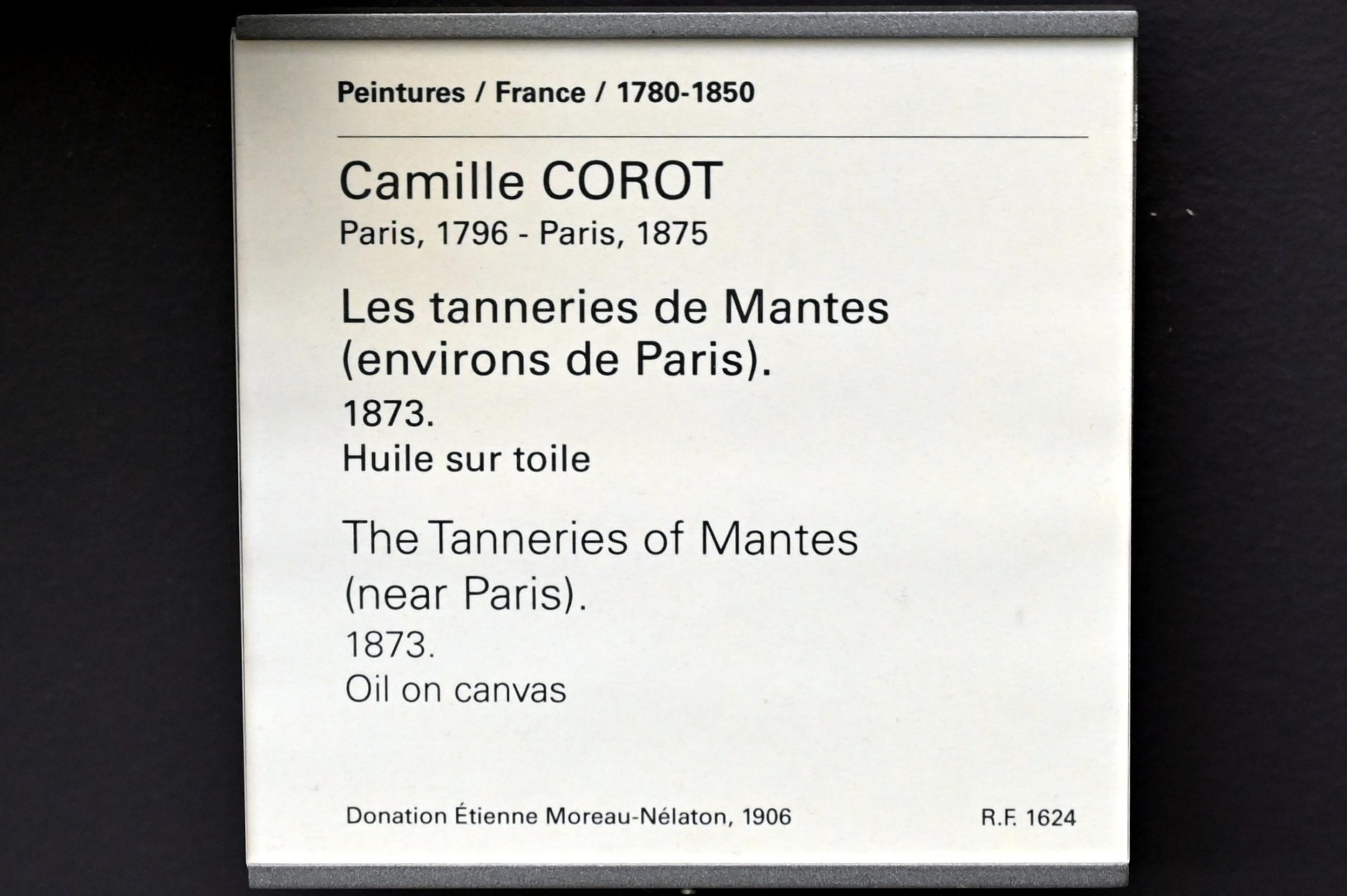 Jean-Baptiste Camille Corot (1823–1874), Die Gerbereien von Mantes bei Paris, Paris, Musée du Louvre, Saal 949, 1873, Bild 2/2