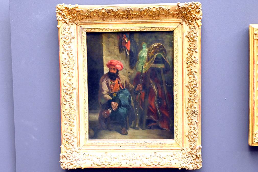 Eugène Delacroix (1820–1862), Der Türke bei seinem Sattel, Paris, Musée du Louvre, Saal 950, um 1824–1825, Bild 1/2