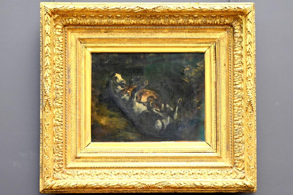 Eugène Delacroix (1820–1862), Angriff einer Löwin auf ein Pferd, Paris, Musée du Louvre, Saal 950, um 1842, Bild 1/2