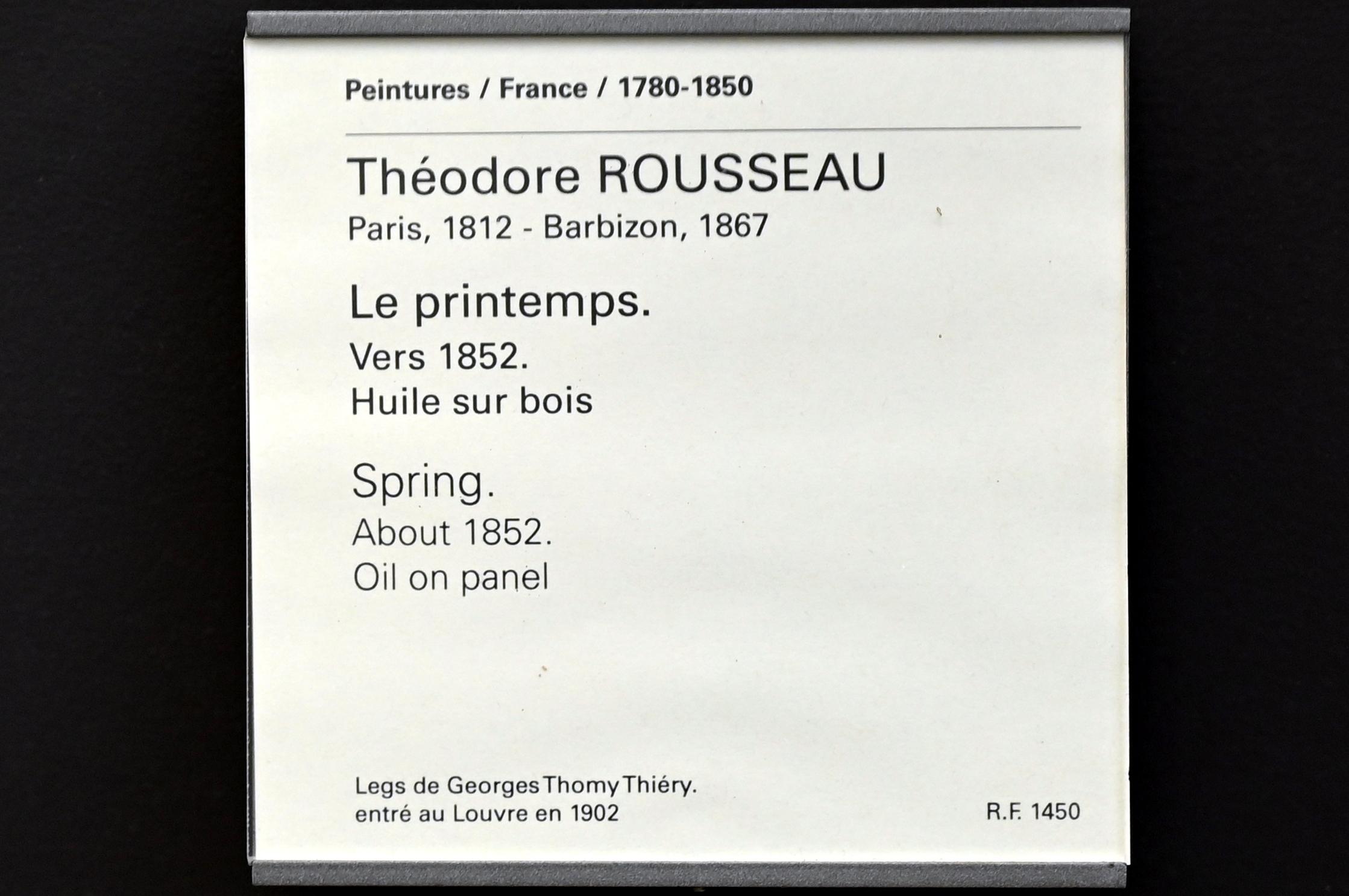 Théodore Rousseau (1827–1862), Frühling, Paris, Musée du Louvre, Saal 951, um 1852, Bild 2/2