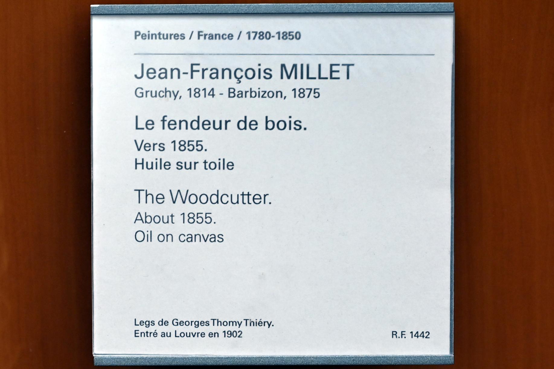 Jean-François Millet (1844–1874), Der Holzfäller, Paris, Musée du Louvre, Saal 951, um 1855, Bild 2/2