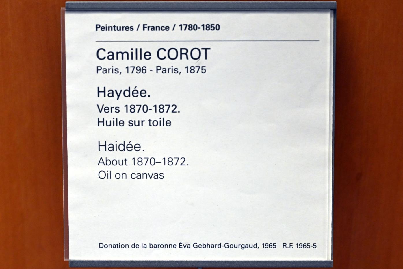 Jean-Baptiste Camille Corot (1823–1874), Haydée, Paris, Musée du Louvre, Saal 948, um 1870–1872, Bild 2/2
