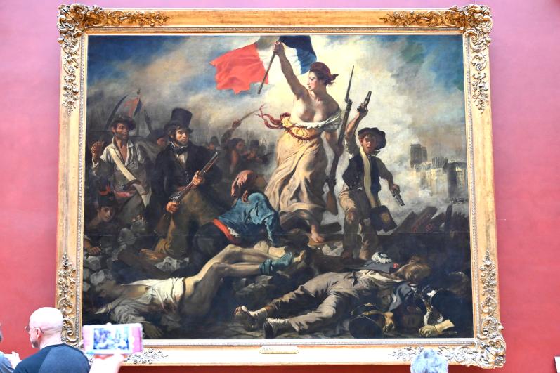 Eugène Delacroix (1820–1862), 28. Juli (1830). Die Freiheit führt das Volk, Paris, Musée du Louvre, Saal 700, vor 1831, Bild 1/2