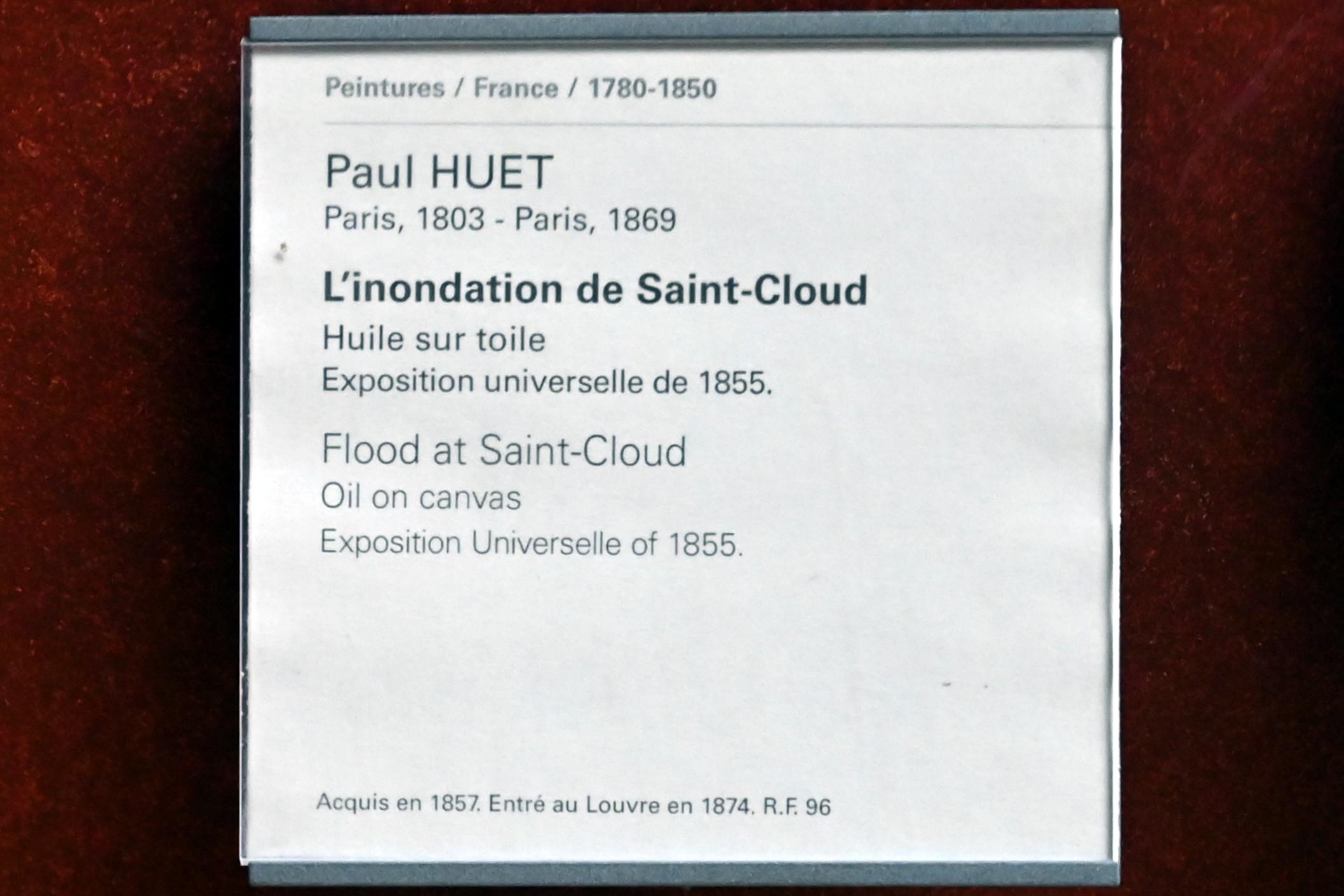Paul Huet (1830–1855), Überschwemmung in Saint-Cloud, Paris, Musée du Louvre, Saal 700, vor 1855, Bild 2/2
