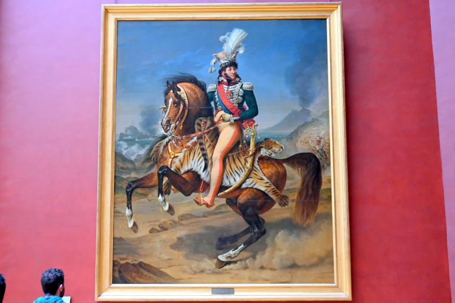 Antoine-Jean Gros (1795–1826), Reiterporträt des Joachim Murat, König von Neapel von 1808 bis 1815, Paris, Musée du Louvre, Saal 700, vor 1812, Bild 1/2