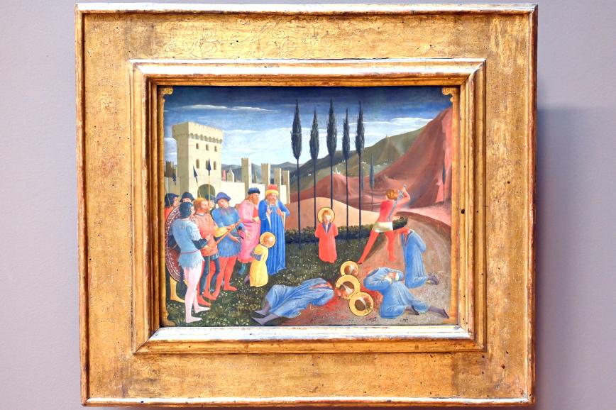 Fra Angelico (Guido di Pietro) (1421–1447), Das Martyrium der Heiligen Cosmas und Damian, Florenz, Kirche San Marco, jetzt Paris, Musée du Louvre, Saal 708, 1438–1443, Bild 1/2