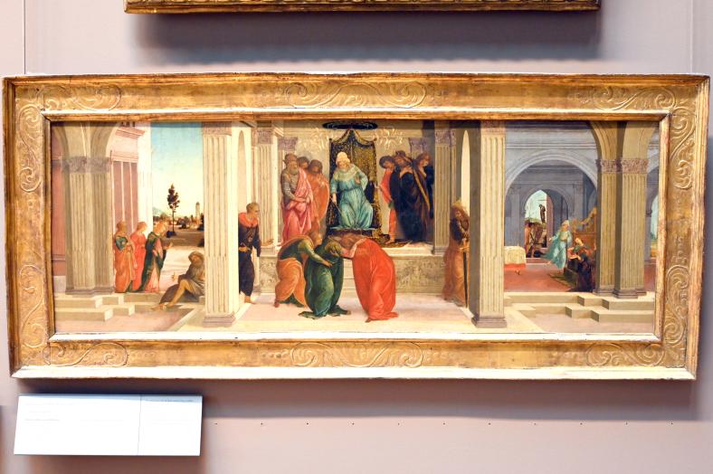 Sandro Botticelli (1462–1500), Szenen aus dem Leben der Esther, Paris, Musée du Louvre, Saal 708, um 1475, Bild 1/2