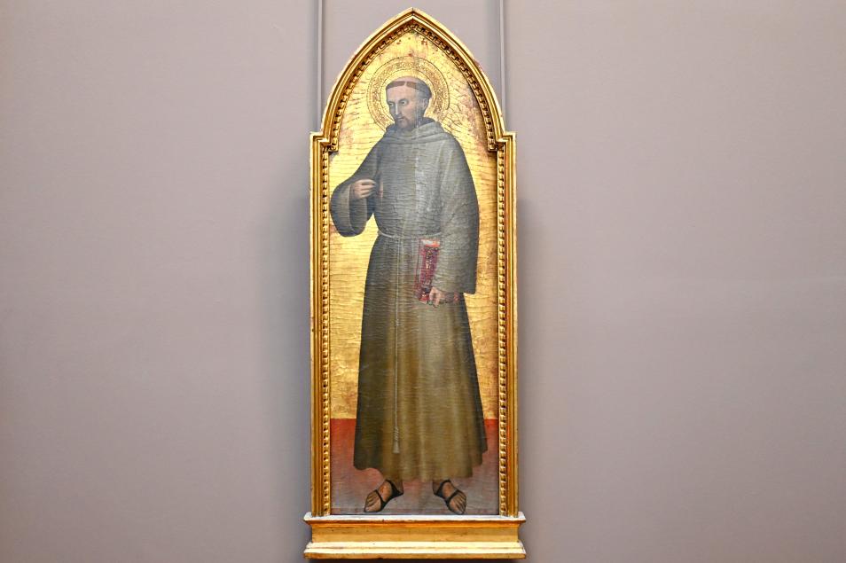 Giovanni da Milano (1351–1362), Heiliger Franz von Assisi (1181/1182-1226), Pisa, Chiesa di San Torpé, jetzt Paris, Musée du Louvre, Saal 708, um 1360–1365, Bild 1/2
