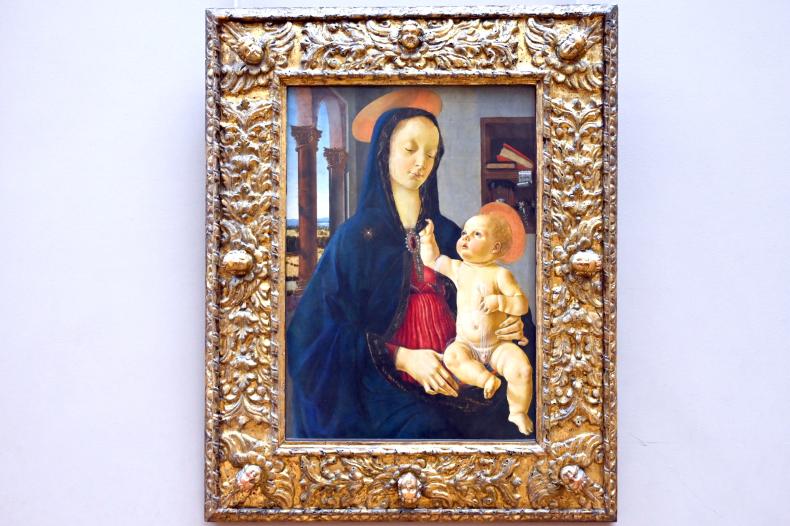 Domenico Ghirlandaio (1473–1494), Maria mit Kind, Paris, Musée du Louvre, um 1475–1480, Bild 1/2