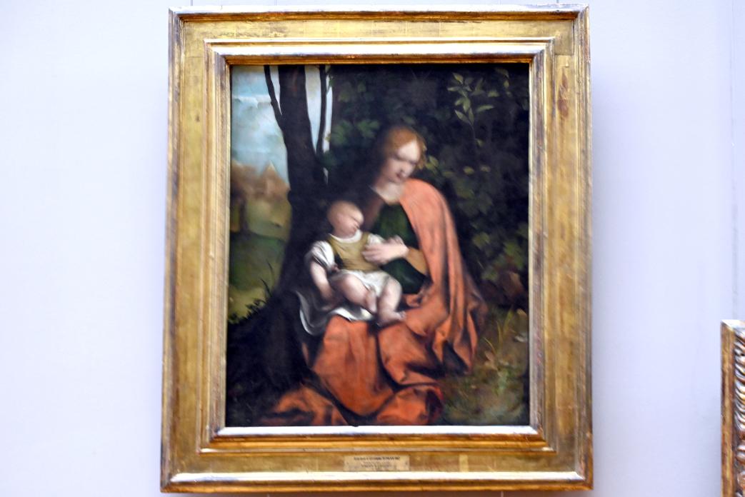 Girolamo Romanino (1507–1540), Maria mit Kind, Paris, Musée du Louvre, Saal 710d, um 1507–1508, Bild 1/2
